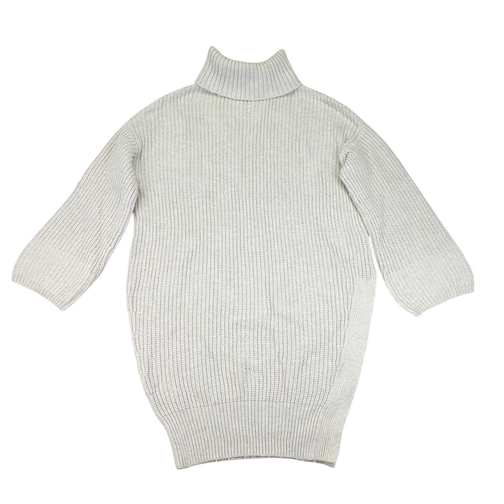 Moth Anthropologie Women's Cream Knit Turtleneck Sweater Dress Size Small Winter